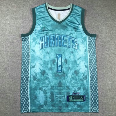 Maillot de Basket #1 Ball Charlotte Hornets MVP Brodé